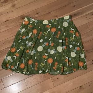 ModCloth floral green knee length skirt 1x